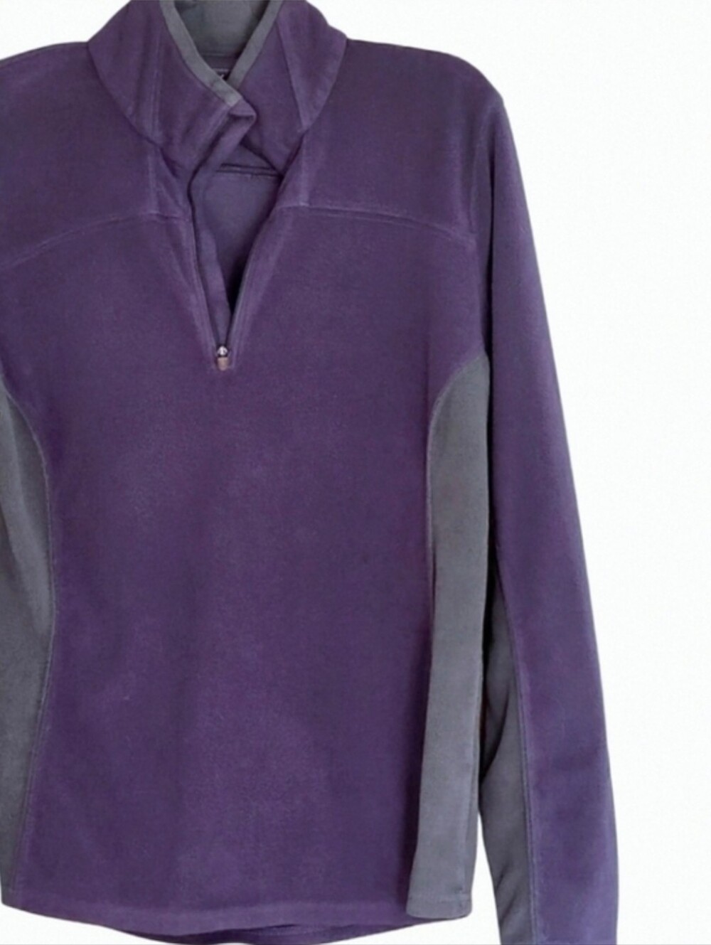 Alpine Design 1/4 Zip Pullover Popover Purple Gray Side Panels. Sz. L